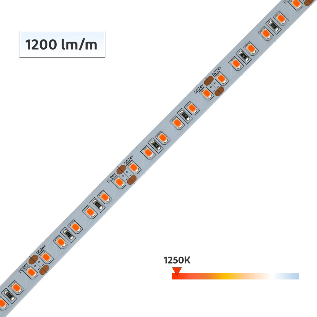 [YJ-FW-RB-2835-24V-G01-12] Yuji - FlameWarm Ruban à LED 1250K - 24V