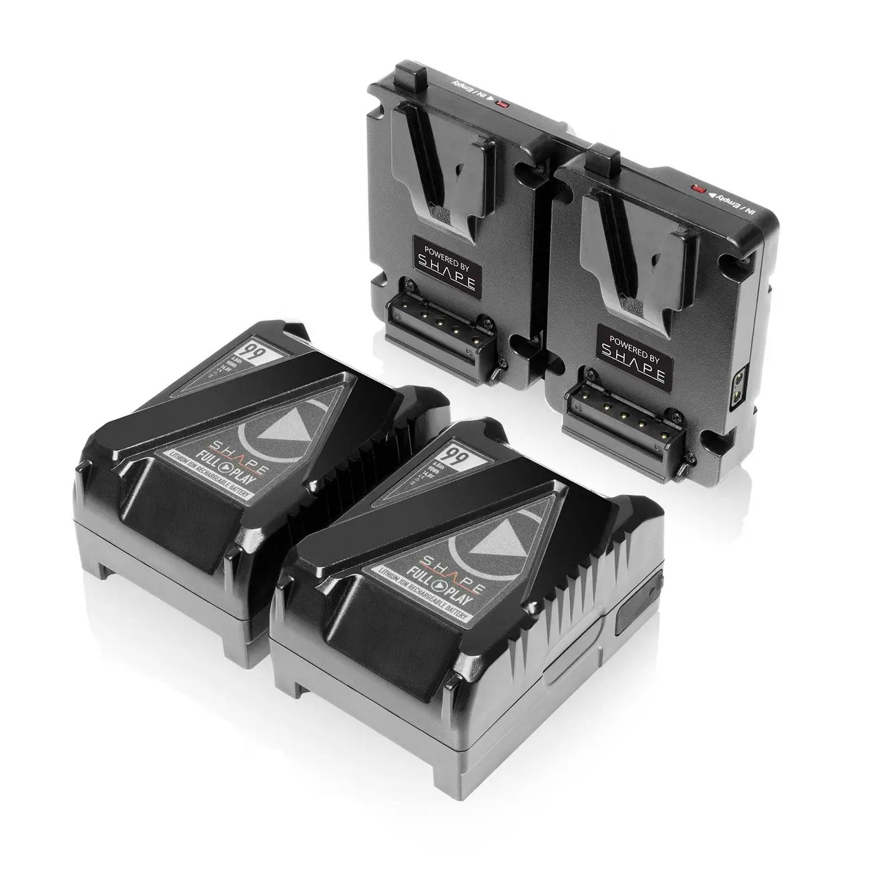Shape - Batteries Mini Full Play 99 Wh avec Plaque pour Batterie Mini V-Mount Hot Swap Dual