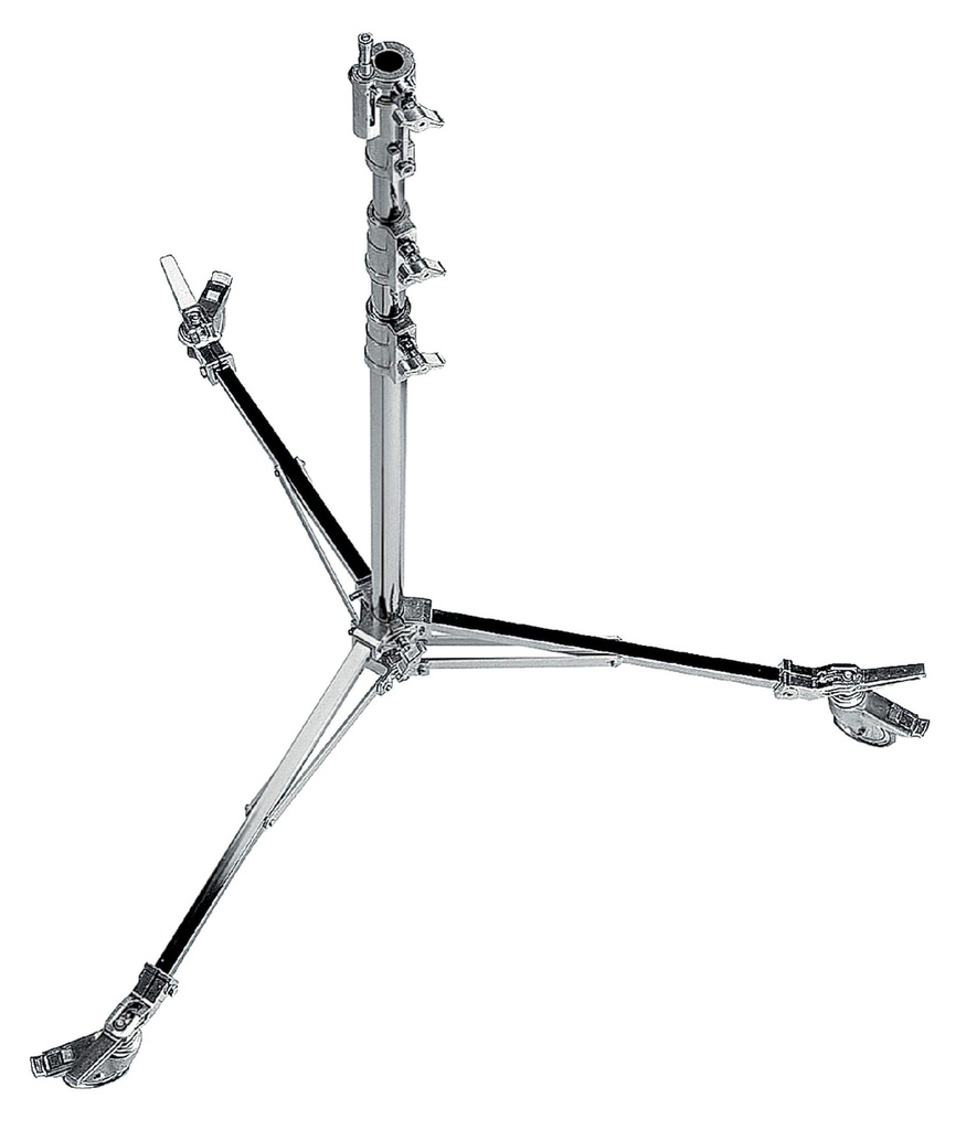 Avenger - 3.6 m steel ladder on a base with brake wheels